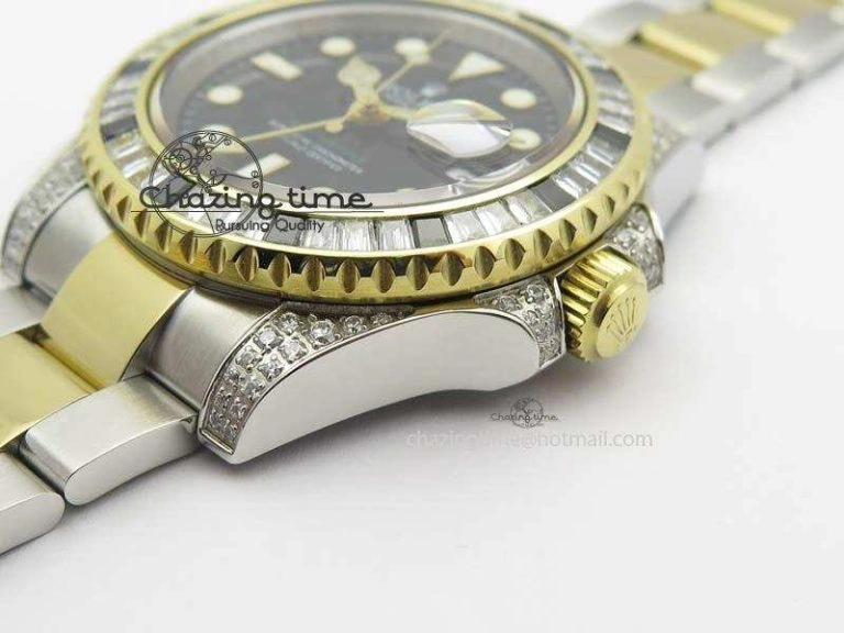 Upgraded GMT-Master II 116759 SS YG Bp-Maker Black Ruby Crystal Black Dial On SS YG Bracelet A 3770