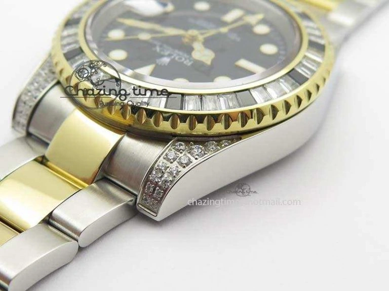 Upgraded GMT-Master II 116759 SS YG Bp-Maker Black Ruby Crystal Black Dial On SS YG Bracelet A 3770