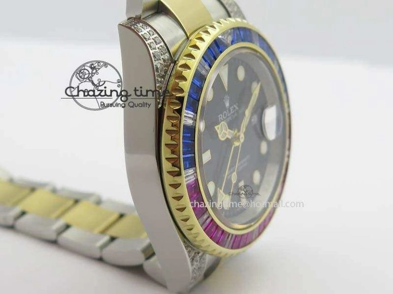 GMT-Master II 116759 SS YG Bp-Maker Blue Red Ruby Crystal Black Dial On SS YG Bracelet A Supportive 3771