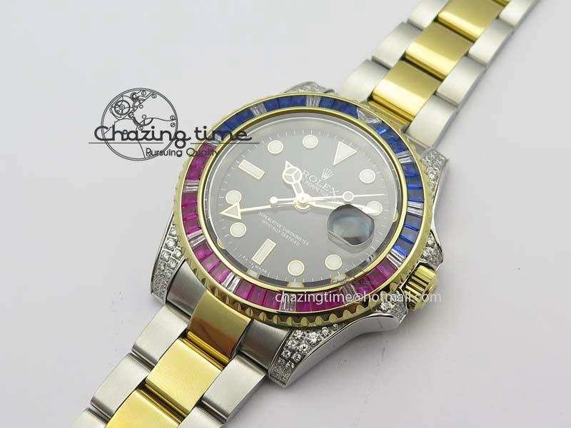 GMT-Master II 116759 SS YG Bp-Maker Blue Red Ruby Crystal Black Dial On SS YG Bracelet A Supportive 3771