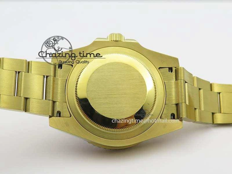 ComfortFit GMT-Master II 116759 YG Bp-Maker Blue Red Ruby Crystal Bezel Black Dial On YG Bracelet A 3776