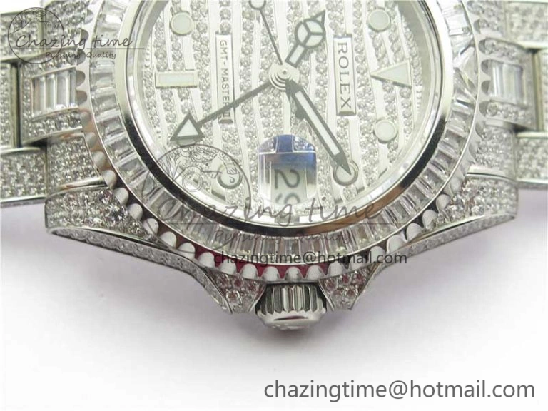 Minimalist GMT Master II 116769 BRIL Full Diamonds Watch TWF Best Edition A 2992