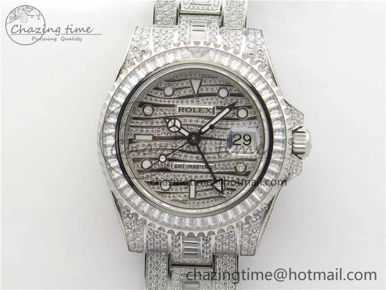 Minimalist GMT Master II 116769 BRIL Full Diamonds Watch TWF Best Edition A 2992