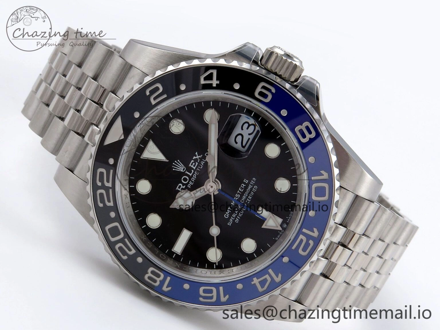 GMT-Master II 126710 BLNR 904L QF 1:1 Best Edition on Jubilee Bracelet SH3285 V Stretchable 1212