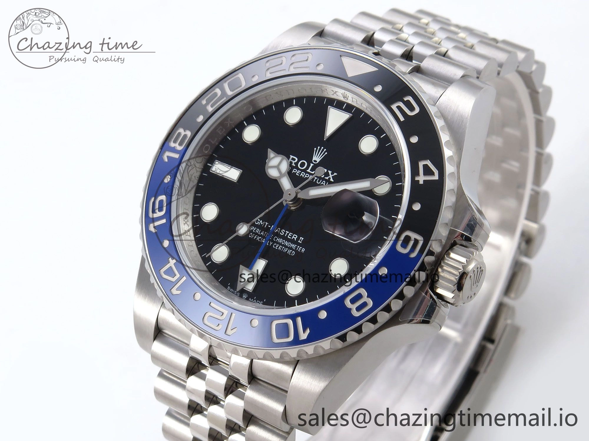 GMT-Master II 126710 BLNR 904L QF 1:1 Best Edition on Jubilee Bracelet SH3285 V Stretchable 1212