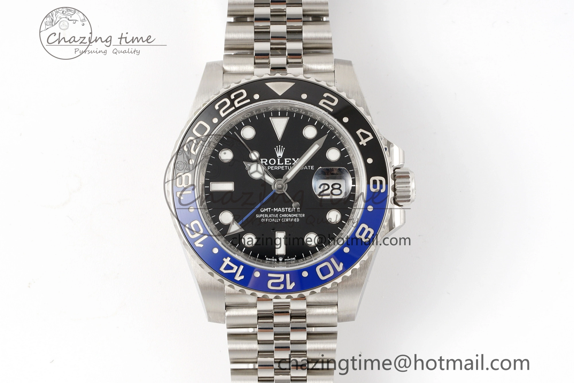 GMT Master II 126710 BLNR Batman 904L SS C+F 1:1 Best Edition Black Dial on Jubilee Bracelet SH3285 CHS StreetReady 1956