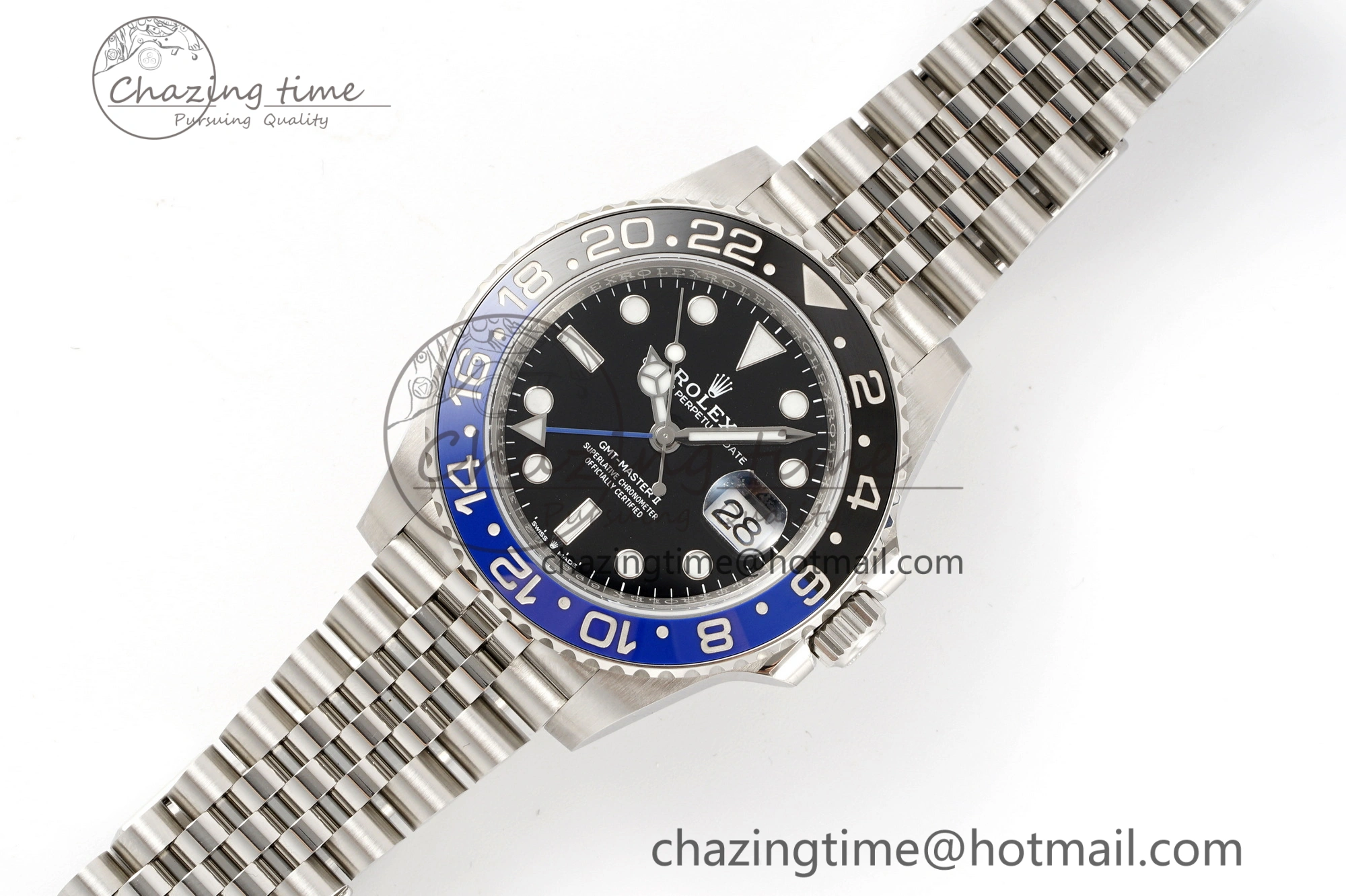 GMT Master II 126710 BLNR Batman 904L SS C+F 1:1 Best Edition Black Dial on Jubilee Bracelet SH3285 CHS StreetReady 1956