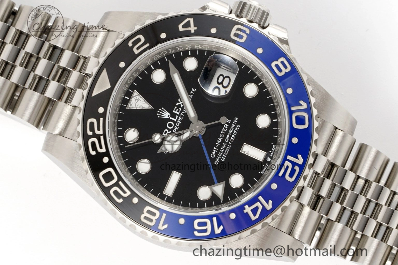 GMT Master II 126710 BLNR Batman 904L SS C+F 1:1 Best Edition Black Dial on Jubilee Bracelet SH3285 CHS StreetReady 1956