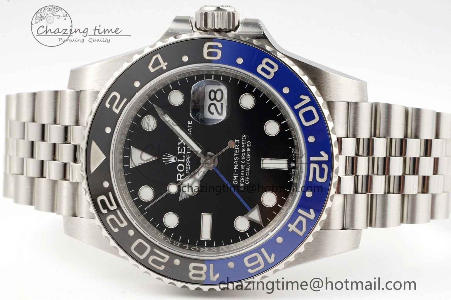 GMT Master II 126710 BLNR Batman 904L SS C+F 1:1 Best Edition Black Dial on Jubilee Bracelet SH3285 CHS StreetReady 1956