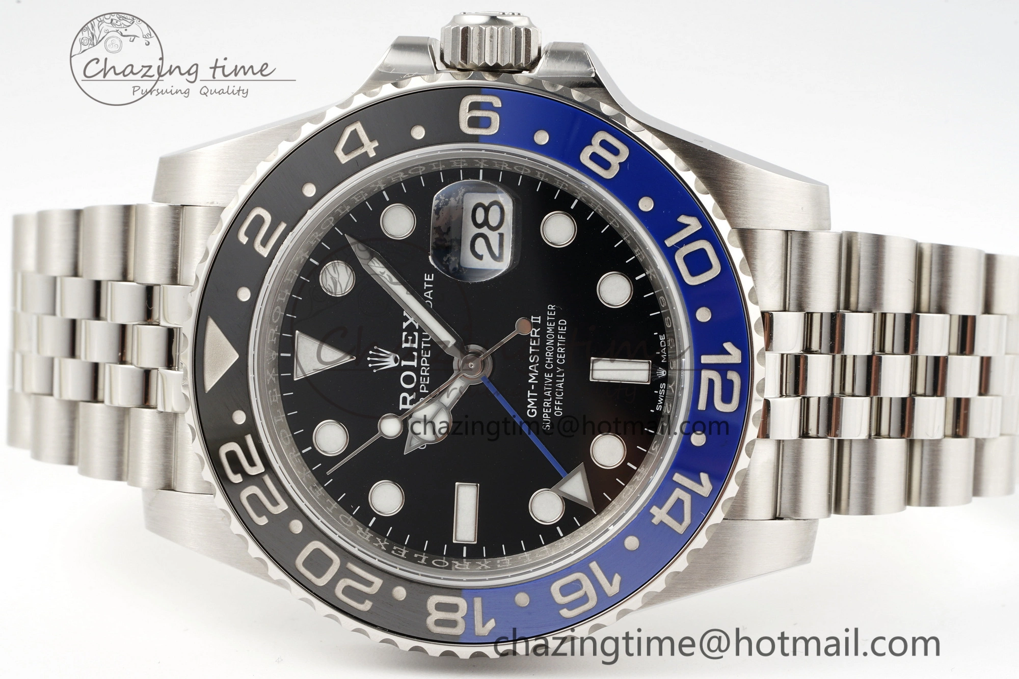 GMT Master II 126710 BLNR Batman 904L SS C+F 1:1 Best Edition Black Dial on Jubilee Bracelet SH3285 CHS StreetReady 1956
