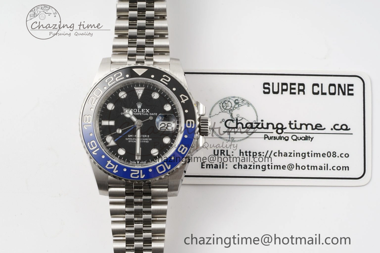 GMT Master II 126710 BLNR Batman 904L SS C+F 1:1 Best Edition Black Dial on Jubilee Bracelet SH3285 CHS StreetReady 1956
