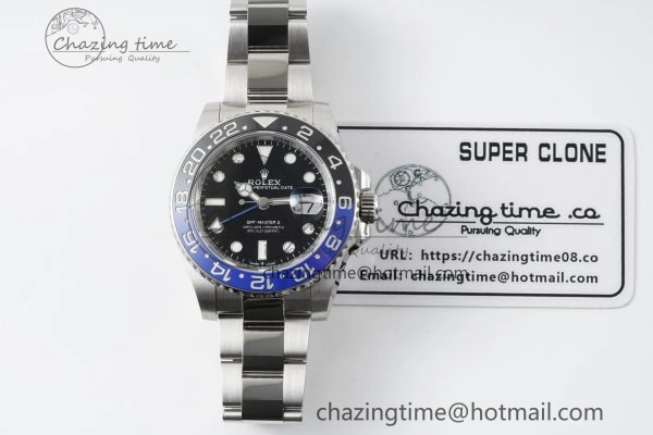 WrinkleFree GMT Master II 126710 BLNR Batman 904L SS C+F 1:1 Best Edition Black Dial on Oyster Bracelet VR3285 CHS 2249