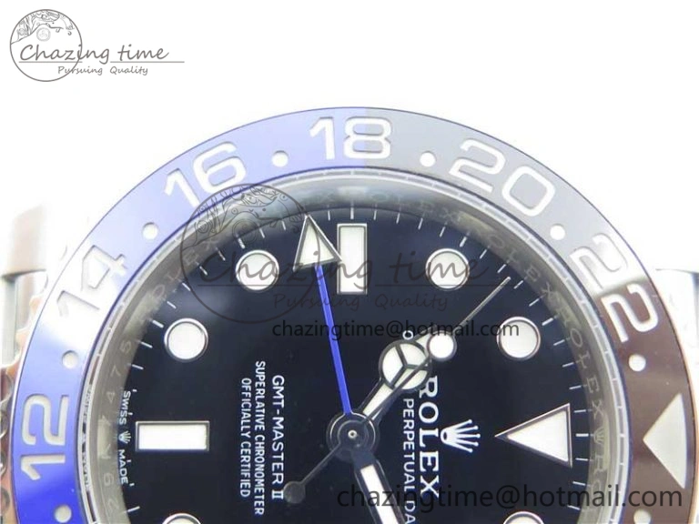 GMT Master II 126710 BLNR Batman 904L SS Noob 1:1 Best Edition on Bracelet A3285 (Correct Hand Stack) SunProtective 3161