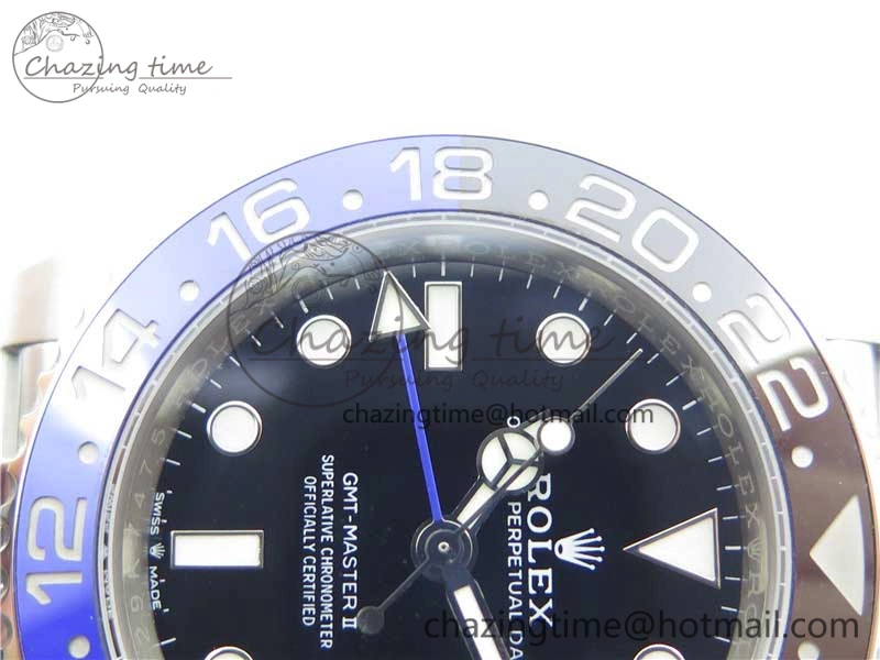 GMT Master II 126710 BLNR Batman 904L SS Noob 1:1 Best Edition on Bracelet A3285 (Correct Hand Stack) SunProtective 3161