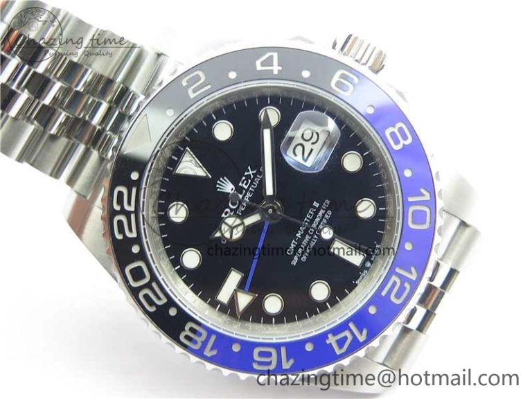 GMT Master II 126710 BLNR Batman 904L SS Noob 1:1 Best Edition on Bracelet A3285 (Correct Hand Stack) SunProtective 3161