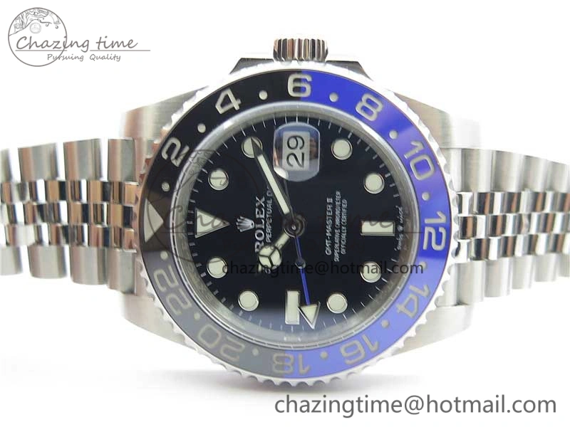 GMT Master II 126710 BLNR Batman 904L SS Noob 1:1 Best Edition on Bracelet A3285 (Correct Hand Stack) SunProtective 3161