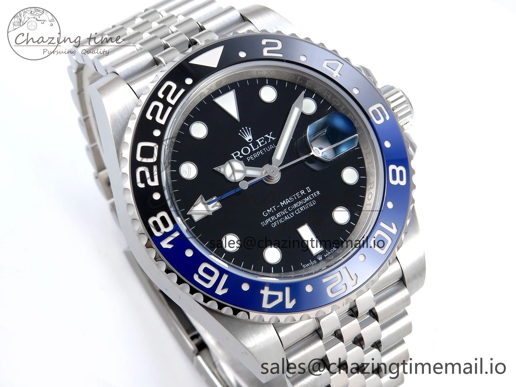 ZipUp GMT-Master II 126710 BLNR Black Blue Ceramic 904L Steel EWE 1:1 Best Edition on Jubilee Strap EWE3285 V 827