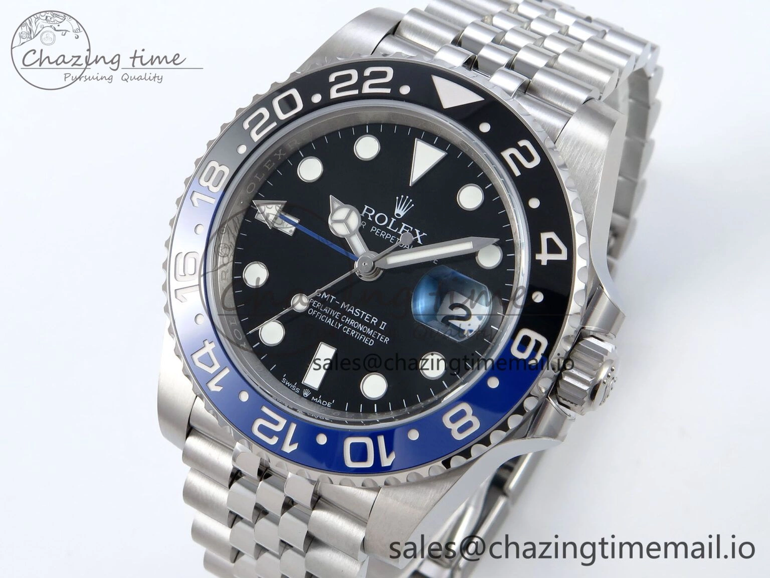ZipUp GMT-Master II 126710 BLNR Black Blue Ceramic 904L Steel EWE 1:1 Best Edition on Jubilee Strap EWE3285 V 827