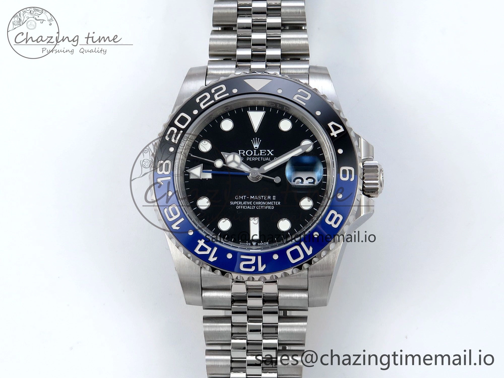 ZipUp GMT-Master II 126710 BLNR Black Blue Ceramic 904L Steel EWE 1:1 Best Edition on Jubilee Strap EWE3285 V 827
