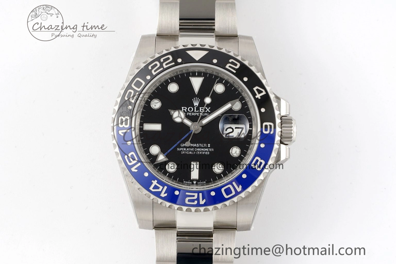SunProtective GMT-Master II 126710 BLNR Blue Black Ceramic Clean Factory Best Edition on Oyster Bracelet DD3285 CHS 1990
