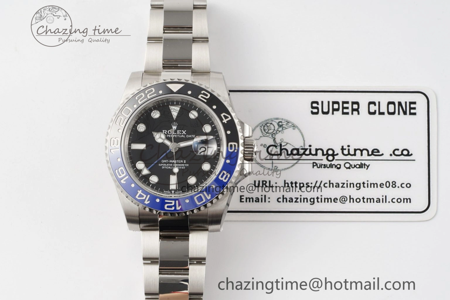 SunProtective GMT-Master II 126710 BLNR Blue Black Ceramic Clean Factory Best Edition on Oyster Bracelet DD3285 CHS 1990