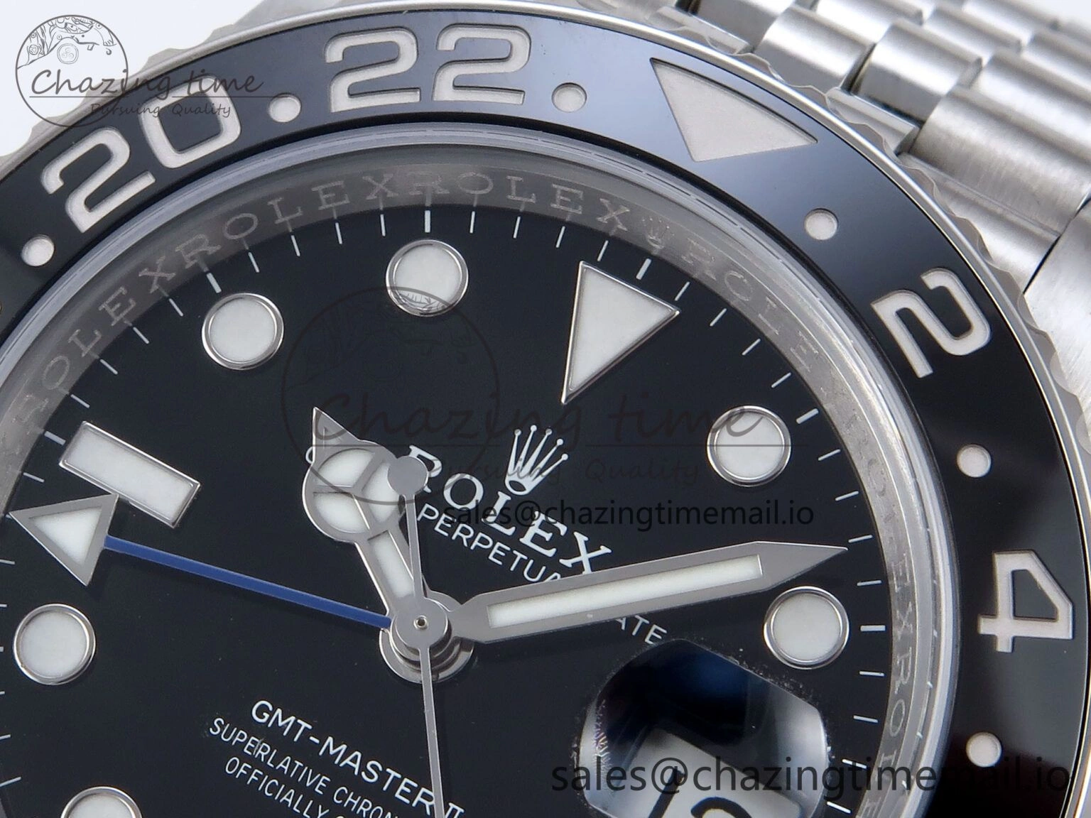 Refined GMT Master II 126710 BLNR QF+ 1:1 Best Edition 904L Steel Black Dial Black Blue Bezel on SS Bracelet SH 860