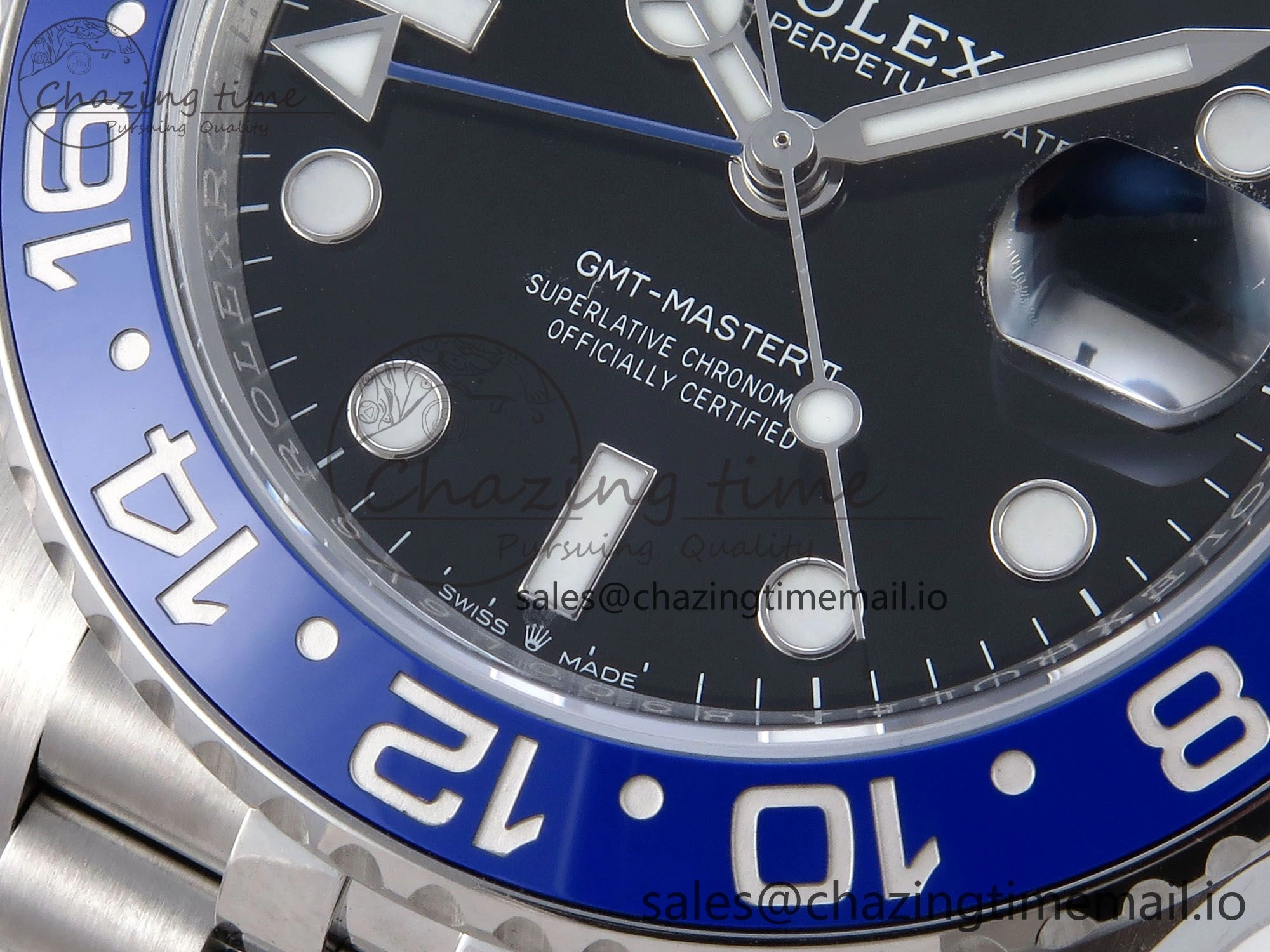 Refined GMT Master II 126710 BLNR QF+ 1:1 Best Edition 904L Steel Black Dial Black Blue Bezel on SS Bracelet SH 860