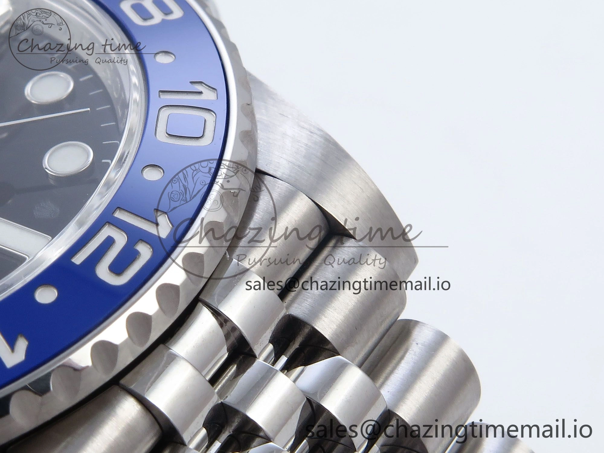 Refined GMT Master II 126710 BLNR QF+ 1:1 Best Edition 904L Steel Black Dial Black Blue Bezel on SS Bracelet SH 860