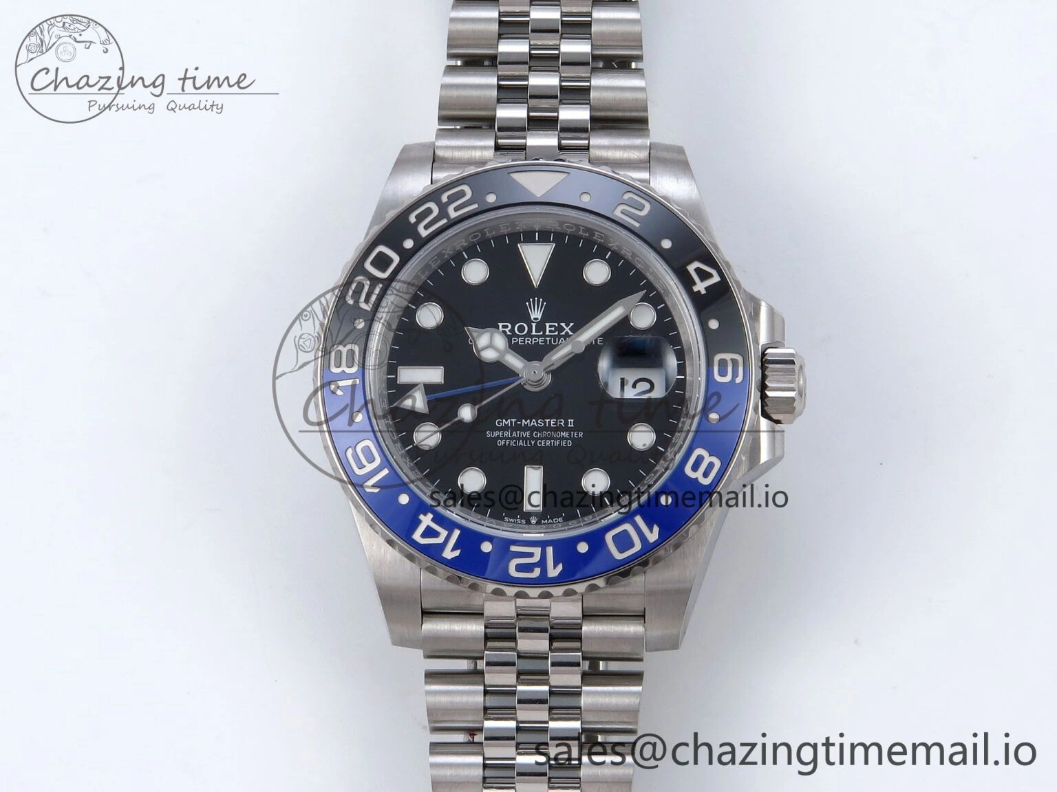 Refined GMT Master II 126710 BLNR QF+ 1:1 Best Edition 904L Steel Black Dial Black Blue Bezel on SS Bracelet SH 860