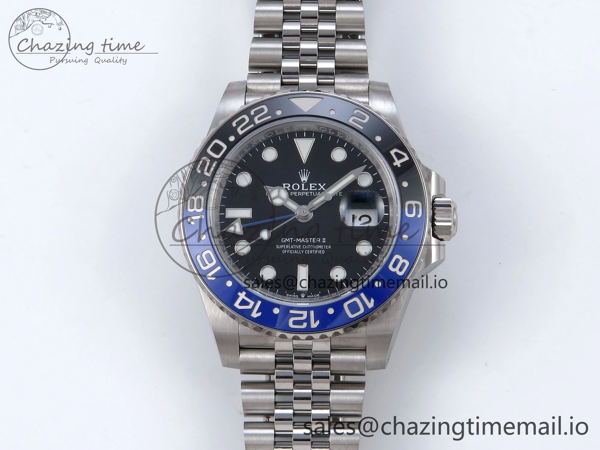 Refined GMT Master II 126710 BLNR QF+ 1:1 Best Edition 904L Steel Black Dial Black Blue Bezel on SS Bracelet SH 860
