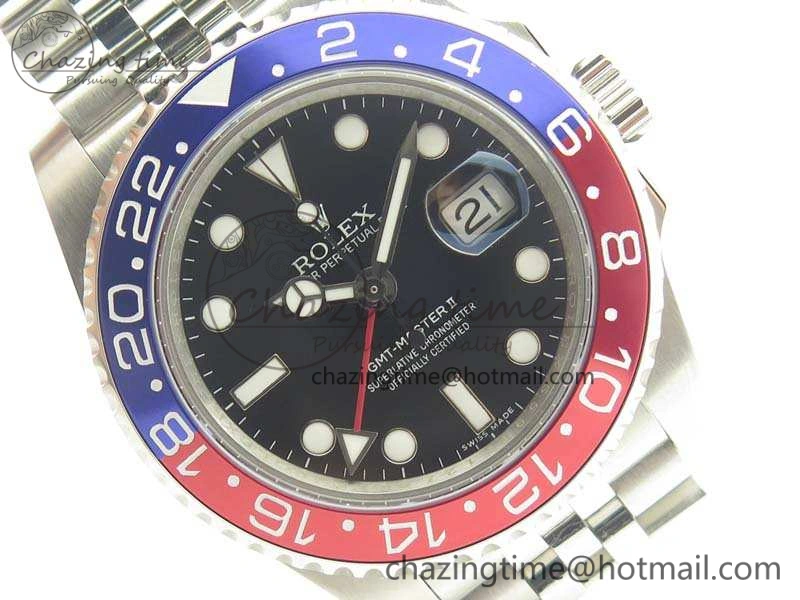Versatile GMT-Master II 126710 BLRO 904L GMF Best Edition Black Dial On 904L Jubilee Bracelet A 3480
