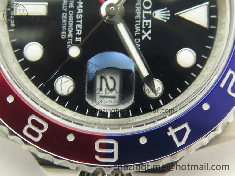 Versatile GMT-Master II 126710 BLRO 904L GMF Best Edition Black Dial On 904L Jubilee Bracelet A 3480