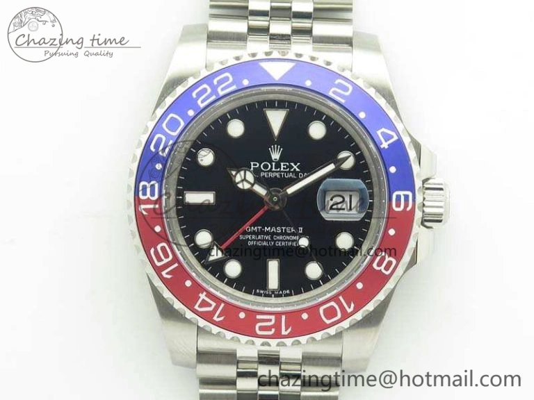 Versatile GMT-Master II 126710 BLRO 904L GMF Best Edition Black Dial On 904L Jubilee Bracelet A 3480