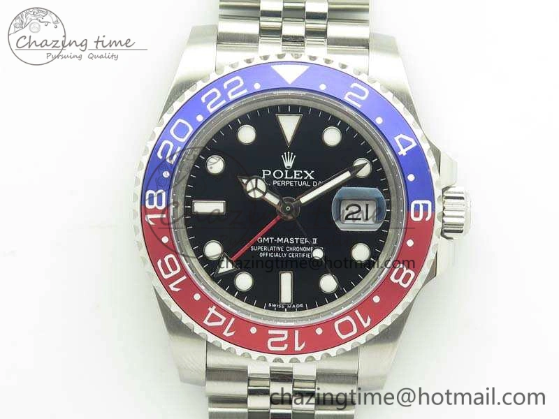 Versatile GMT-Master II 126710 BLRO 904L GMF Best Edition Black Dial On 904L Jubilee Bracelet A 3480