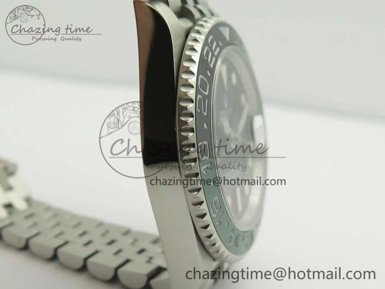 Trendy GMT-Master II 126710 BLRO BPF Black Green Ceramic Bezel SS Black Dial on SS Jubilee Bracelet A 3347
