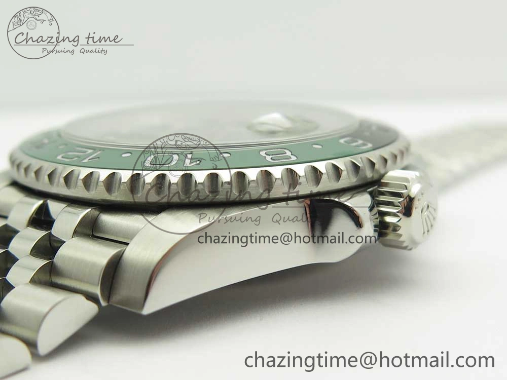 Trendy GMT-Master II 126710 BLRO BPF Black Green Ceramic Bezel SS Black Dial on SS Jubilee Bracelet A 3347