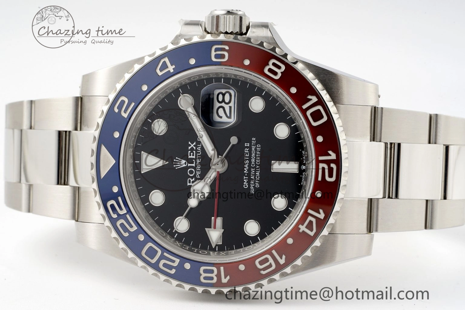 GMT-Master II 126710 BLRO Blue Red Ceramic Clean Factory Best Edition on Oyster Bracelet DD3285 CHS HighPerformance 1989