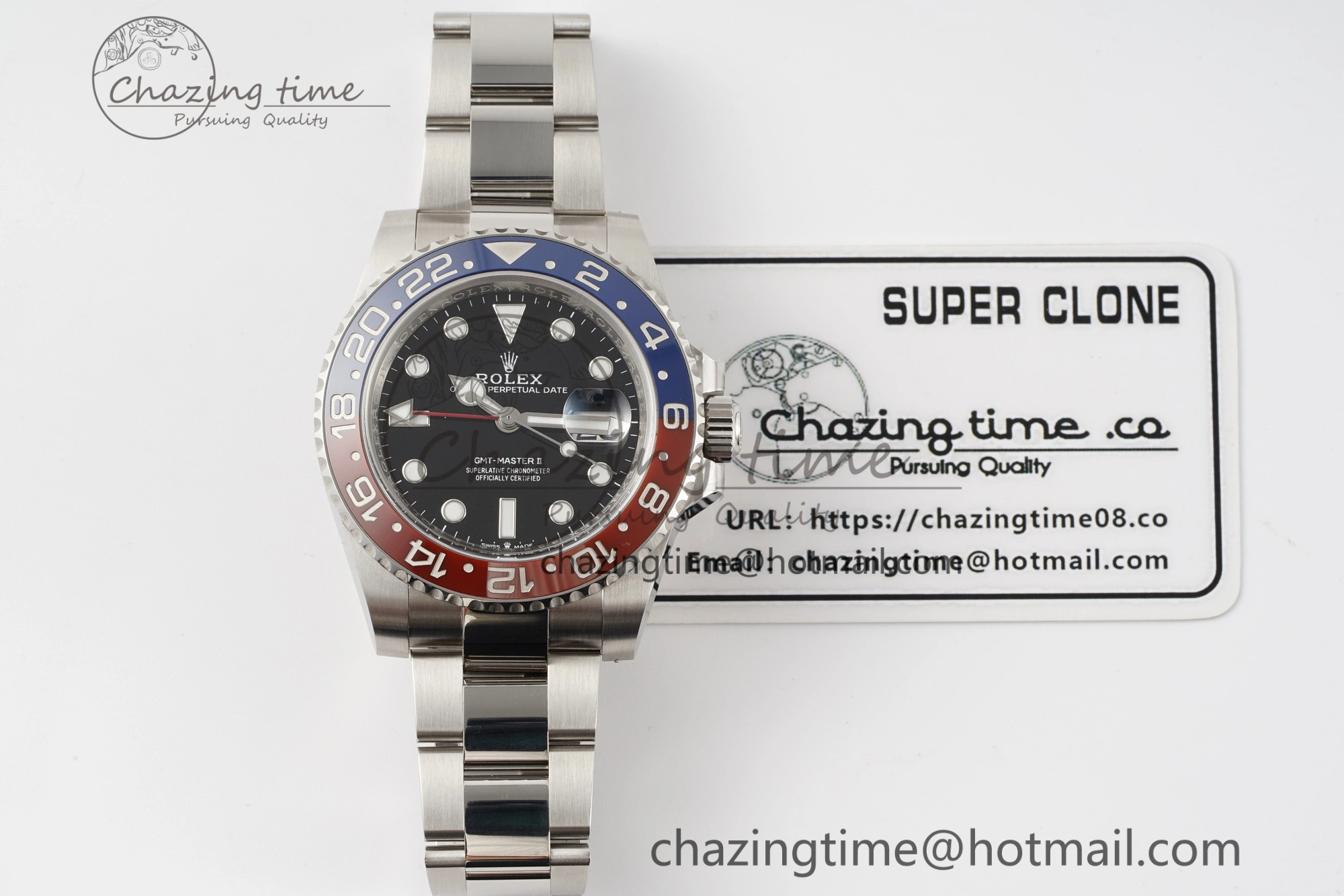 GMT-Master II 126710 BLRO Blue Red Ceramic Clean Factory Best Edition on Oyster Bracelet DD3285 CHS HighPerformance 1989