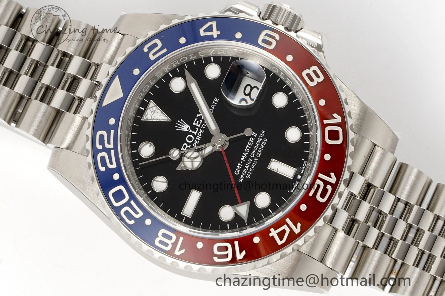 GMT Master II 126710 BLRO Pepsi 904L SS C+F 1:1 Best Edition Black Dial on Jubilee Bracelet SH3285 CHS SmoothTexture 1958