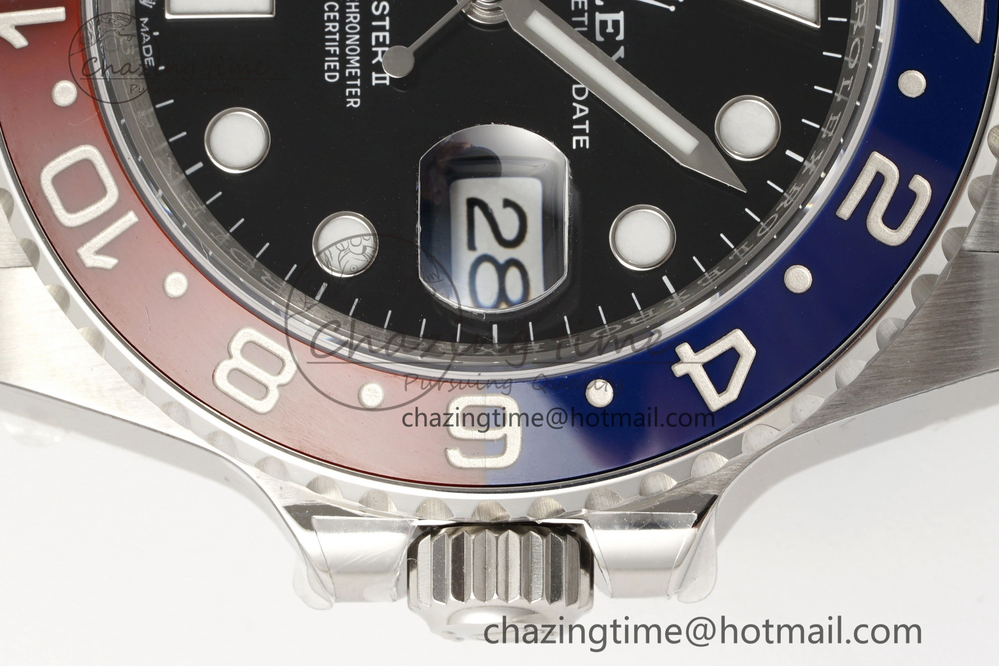 GMT Master II 126710 BLRO Pepsi 904L SS C+F 1:1 Best Edition Black Dial on Jubilee Bracelet SH3285 CHS SmoothTexture 1958