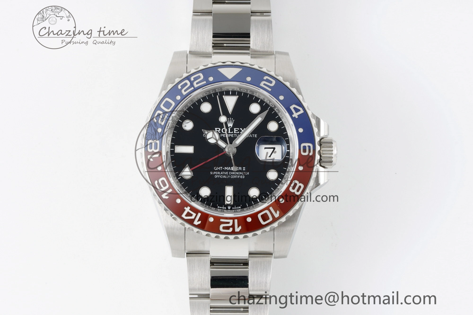 GMT Master II 126710 BLRO Pepsi 904L SS C+F 1:1 Best Edition Black Dial on Oyster Bracelet VR3285 CHS GoodFit 2250