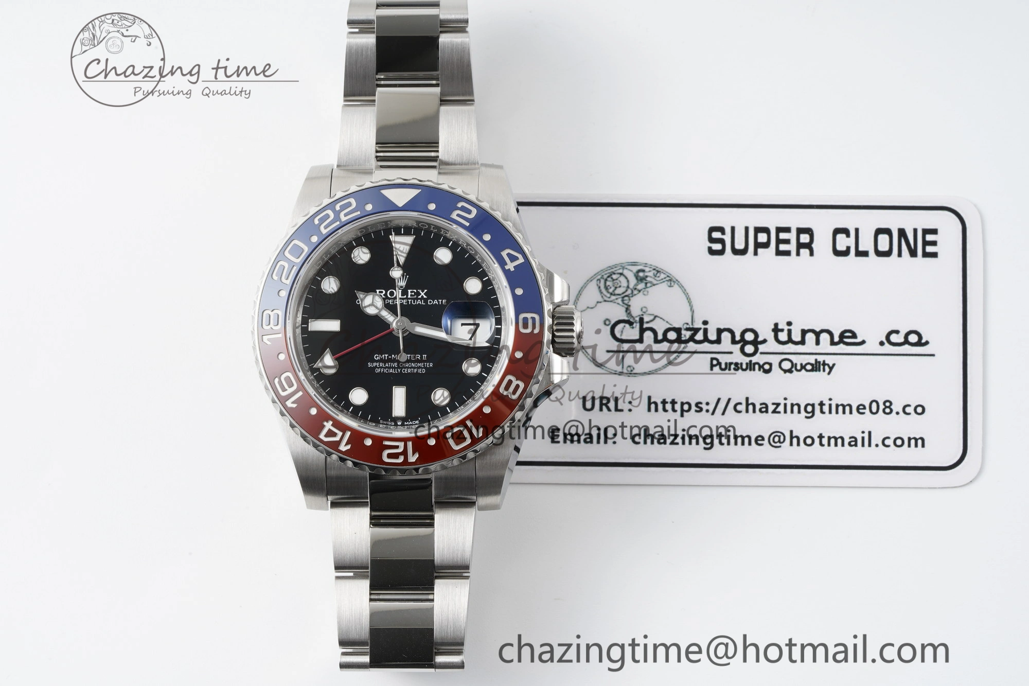 GMT Master II 126710 BLRO Pepsi 904L SS C+F 1:1 Best Edition Black Dial on Oyster Bracelet VR3285 CHS GoodFit 2250