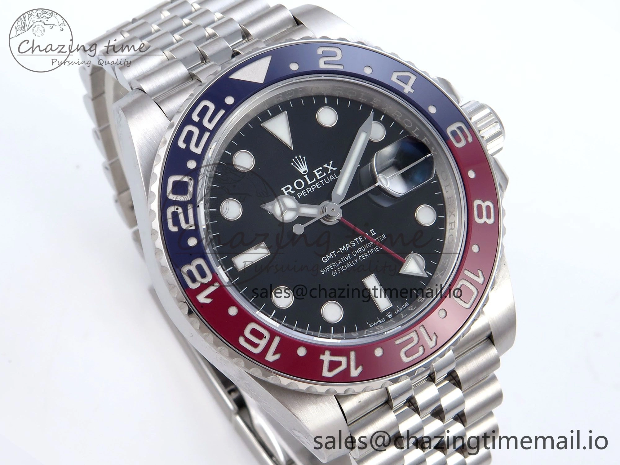 GMT Master II 126710 BLRO QF+ 1:1 Best Edition 904L Steel Black Dial Red Blue Bezel on SS Bracelet SH Contemporary 858