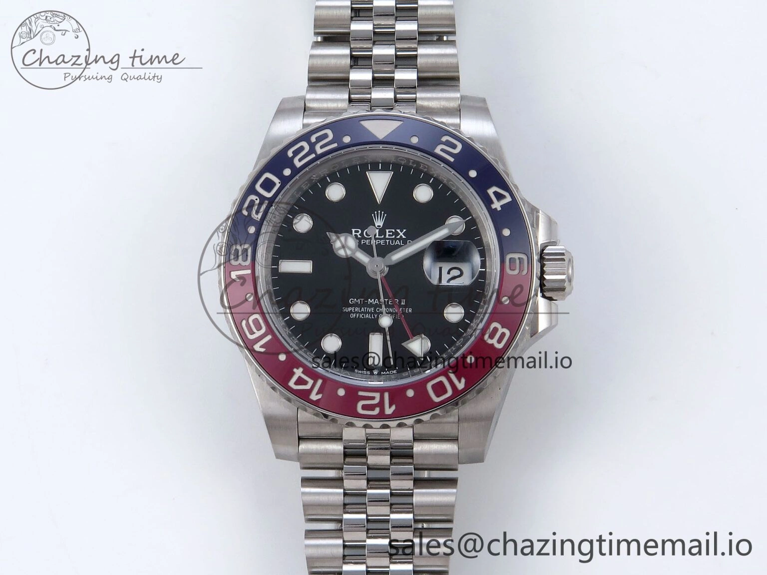 GMT Master II 126710 BLRO QF+ 1:1 Best Edition 904L Steel Black Dial Red Blue Bezel on SS Bracelet SH Contemporary 858