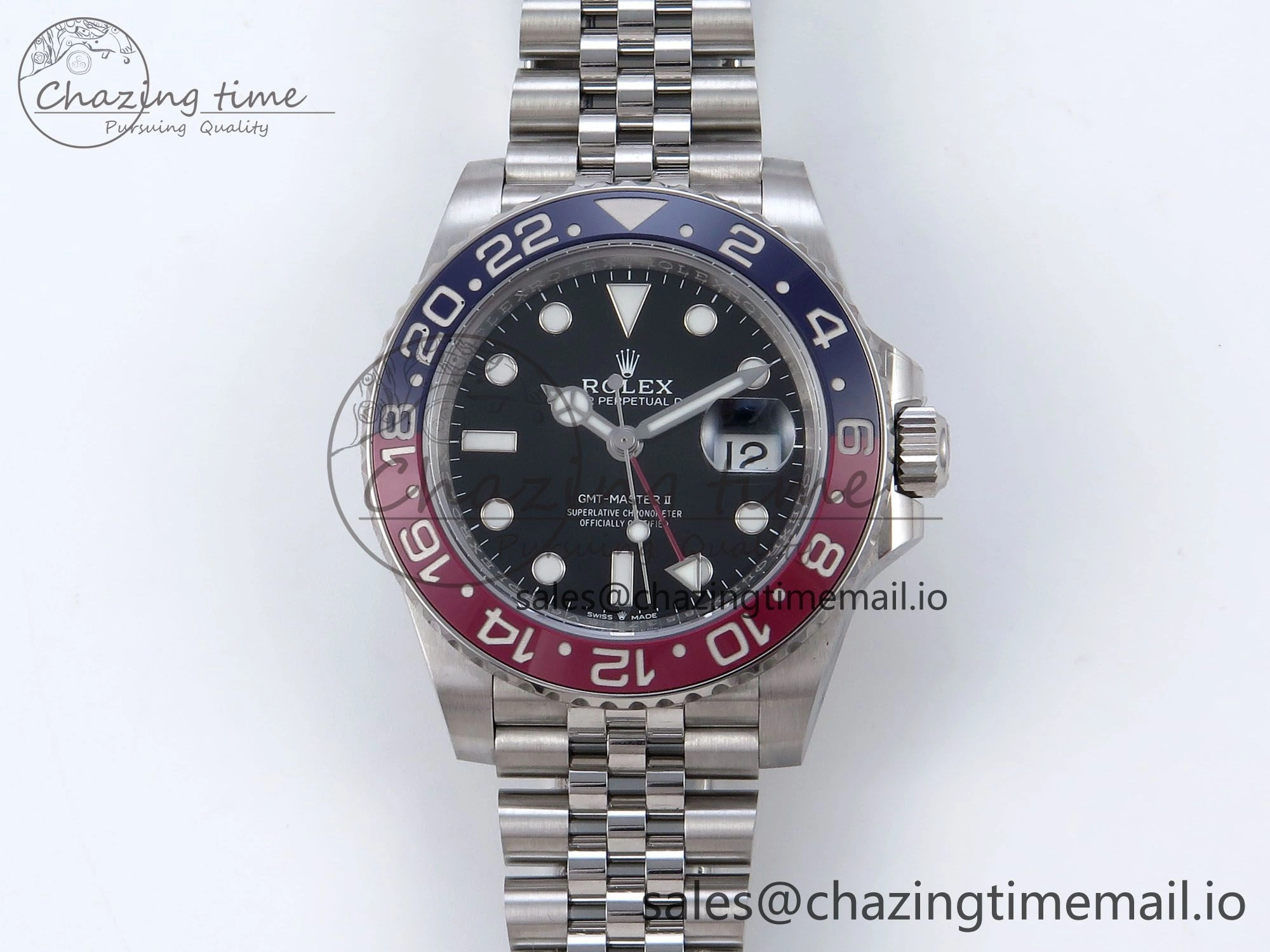 GMT Master II 126710 BLRO QF+ 1:1 Best Edition 904L Steel Black Dial Red Blue Bezel on SS Bracelet SH Contemporary 858