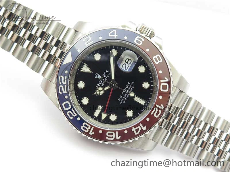Casual GMT Master II 126710 BLRO Real Ceramic 904L SS Noob 1:1 Best Edition on Bracelet A3285 (Correct Hand Stack) 3232