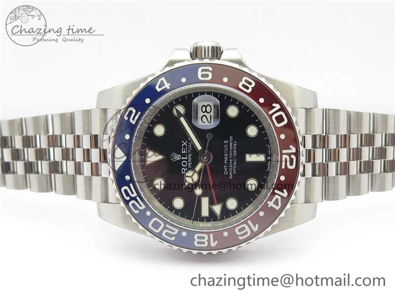 Casual GMT Master II 126710 BLRO Real Ceramic 904L SS Noob 1:1 Best Edition on Bracelet A3285 (Correct Hand Stack) 3232