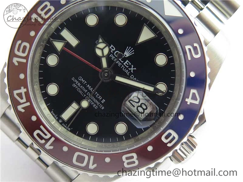 Casual GMT Master II 126710 BLRO Real Ceramic 904L SS Noob 1:1 Best Edition on Bracelet A3285 (Correct Hand Stack) 3232