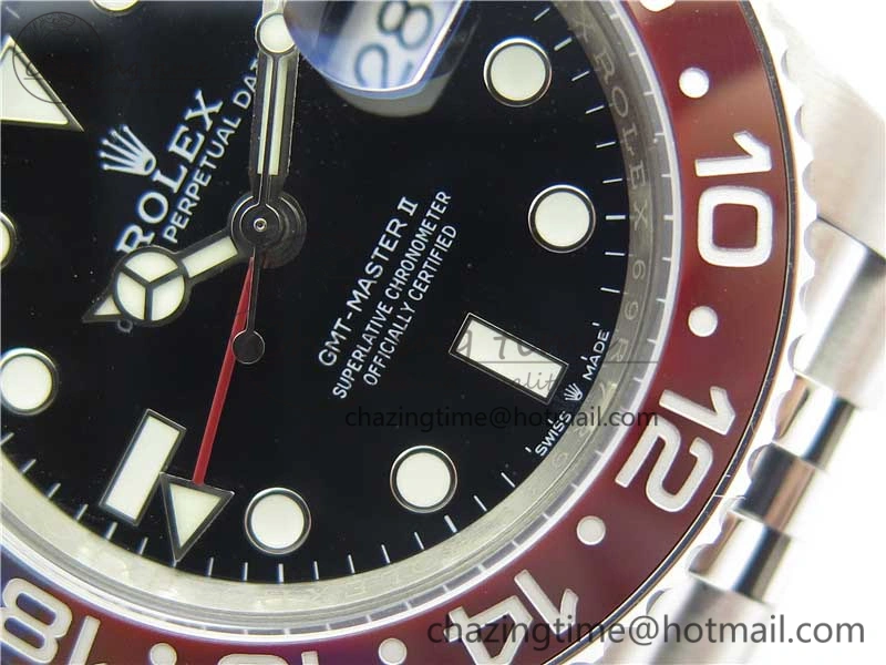 Casual GMT Master II 126710 BLRO Real Ceramic 904L SS Noob 1:1 Best Edition on Bracelet A3285 (Correct Hand Stack) 3232