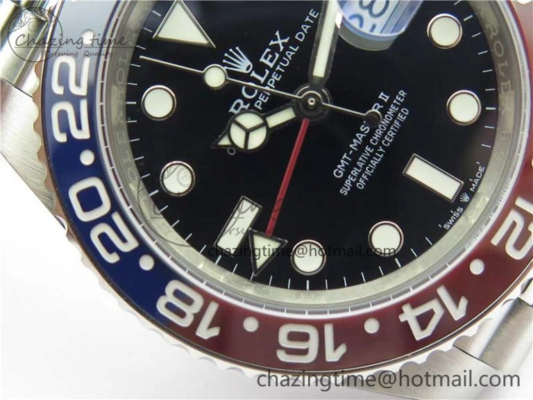 Casual GMT Master II 126710 BLRO Real Ceramic 904L SS Noob 1:1 Best Edition on Bracelet A3285 (Correct Hand Stack) 3232